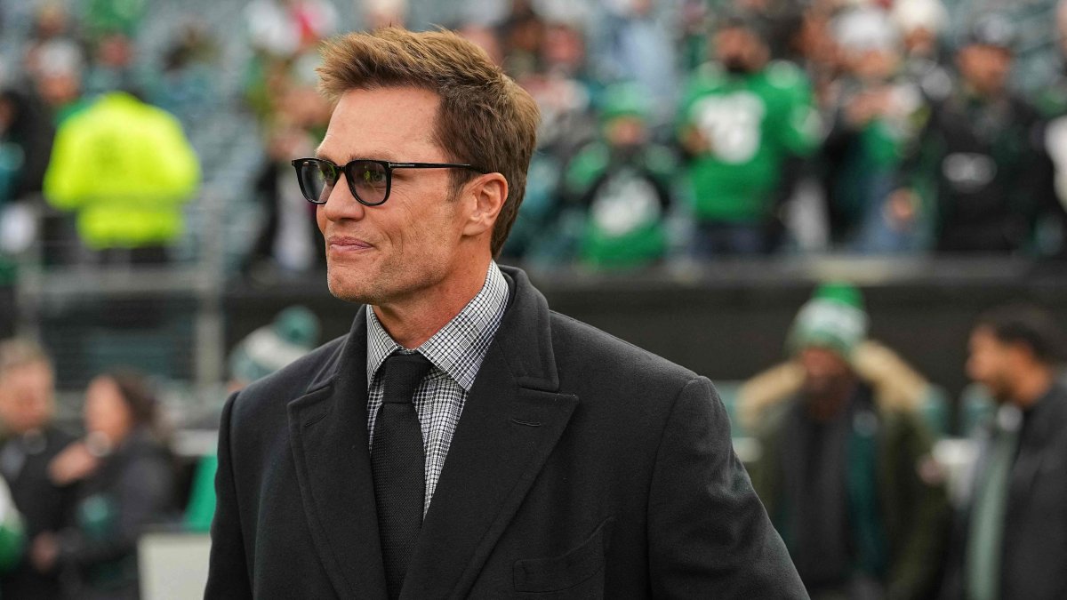 Tom Brady looks on before the NFC Wild Card Playoff game between the Philadelphia Eagles and the San Francisco 49ers at Lincoln Financial Field, Philadelphia, U.S., Jan. 11, 2026. (AFP Photo)