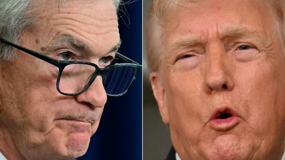 U.S. Federal Reserve Board Chair Jerome Powell (L), Washington, D.C., Oc. 29, 2025, and U.S. President Donald Trump aboard Air Force One, Jan. 11, 2026, are seen in this combination of pictures created on Jan. 12, 2026. (AFP Photo)