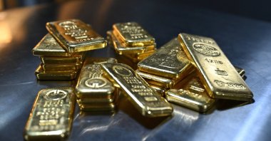 Gold bars of various values are stored in a safe deposit room in Munich, Germany, Jan. 28, 2026. (Reuters Photo)