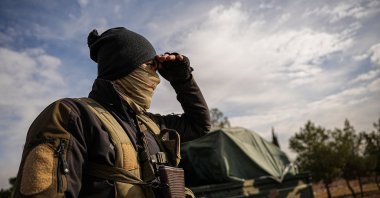 The Syrian army sends military reinforcements to the Deir Hafir region of Aleppo province, Aleppo, Syria, Jan. 14, 2026. (AA Photo)