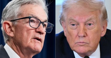 U.S. Federal Reserve Board Chair Jerome Powell (L), Washington, D.C., Dec. 10, 2025, and U.S. President Donald Trump at the White House, Washington, D.C., Jan. 9, 2026, are seen in this combination of pictures created on Jan. 12, 2026. (AFP Photo)