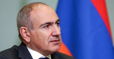 Armenian Prime Minister Nikol Pashinyan attends a meeting with Russian President Vladimir Putin on the sidelines of an informal summit of leaders of nations, which are members of the Commonwealth of Independent States (CIS), in Saint Petersburg, Russia, Dec. 22, 2025. (Sputnik/Sergei Bulkin/Pool via Reuters)