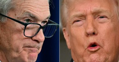 U.S. Federal Reserve Board Chair Jerome Powell (L), Washington, D.C., Oc. 29, 2025, and U.S. President Donald Trump aboard Air Force One, Jan. 11, 2026, are seen in this combination of pictures created on Jan. 12, 2026. (AFP Photo)