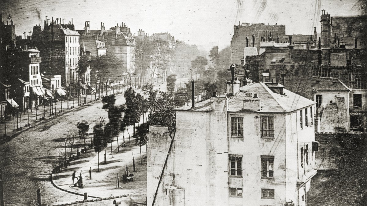 Jacques-Louis Daguerre's (1787-1851) "Boulevard du Temple," captured in Paris, France, in 1838-39. (Getty Images Photo)