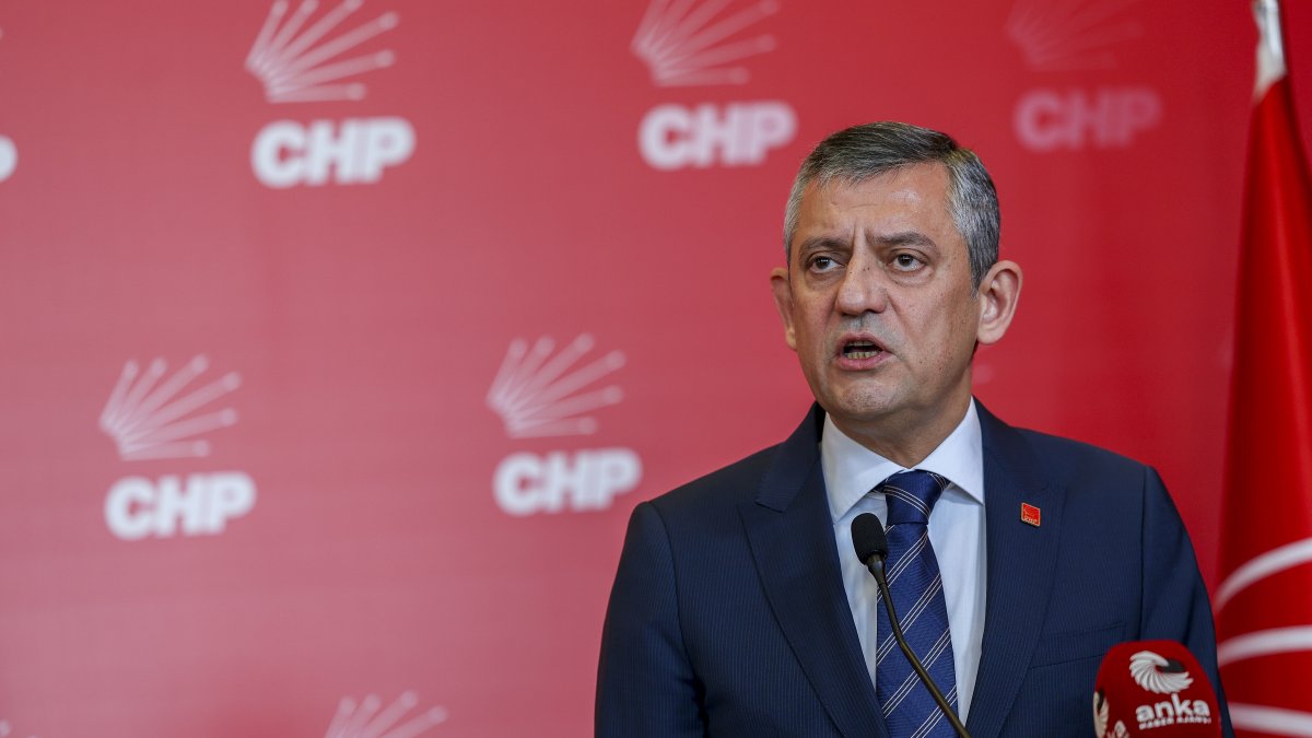 Özgür Özel, head of the Republican People’s Party (CHP), speaks during a joint news conference with co-chairs of the DEM Party, after a meeting at CHP headquarters, Ankara, Türkiye, Jan. 27, 2026. (DHA Photo)