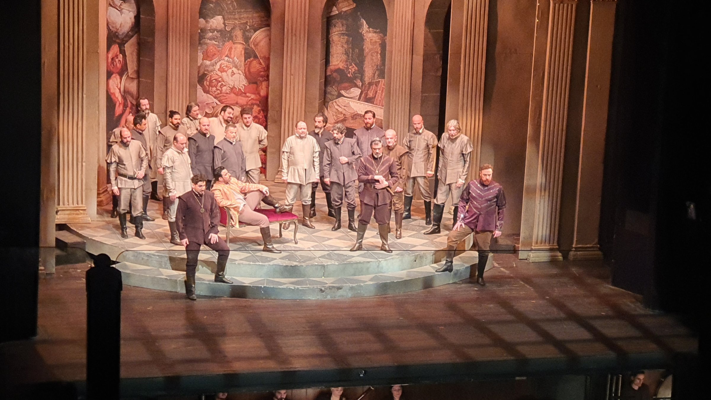 A scene from Giuseppe Verdi’s "Rigoletto," performed by members of the Mersin State Opera and Ballet, Mersin, southern Türkiye, Jan. 24, 2026. (Photo by Mehmet Rıza)