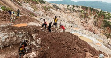 Laborers dig at the Rubaya coltan mine, in the town of Rubaya, eastern Democratic Republic of Congo, March 24, 2025. (Reuters Photo)