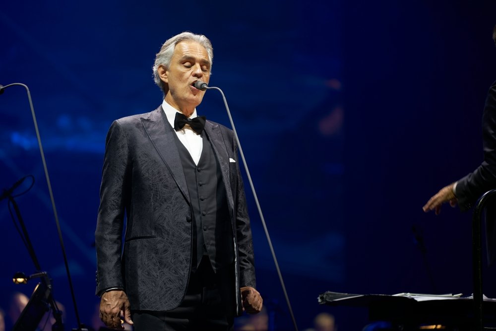 Andrea Bocelli performs onstage, Budapest, Hungary, Nov. 17, 2019. (Shutterstock Photo)
