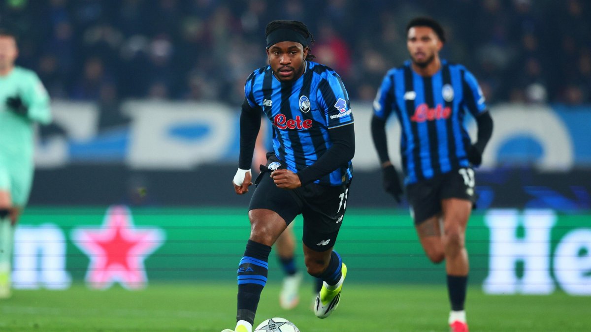Atalanta's Ademola Lookman in action during the UEFA Champions League soccer match against Athletic Club at the Bergamo Stadium, Bergamo, Italy, Jan. 21, 2026. (EPA Photo)