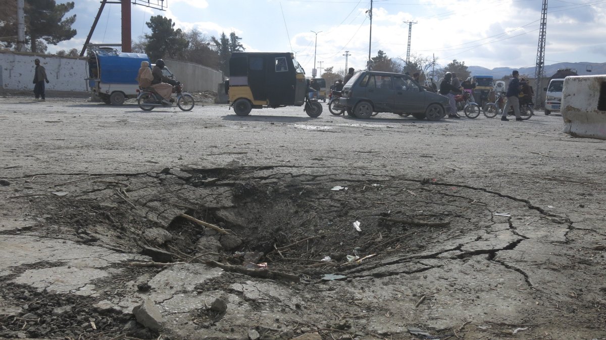 A view of the site of a suspected separatist attack in Quetta, the provincial capital of Balochistan, Pakistan, Feb. 2, 2026. (EPA Photo)