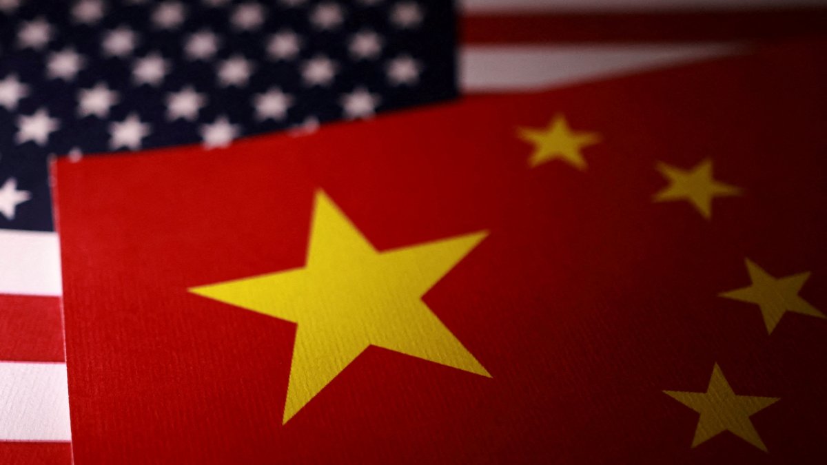 U.S. and Chinese flags are displayed in this illustration taken Sept. 24, 2025. (Reuters Photo)