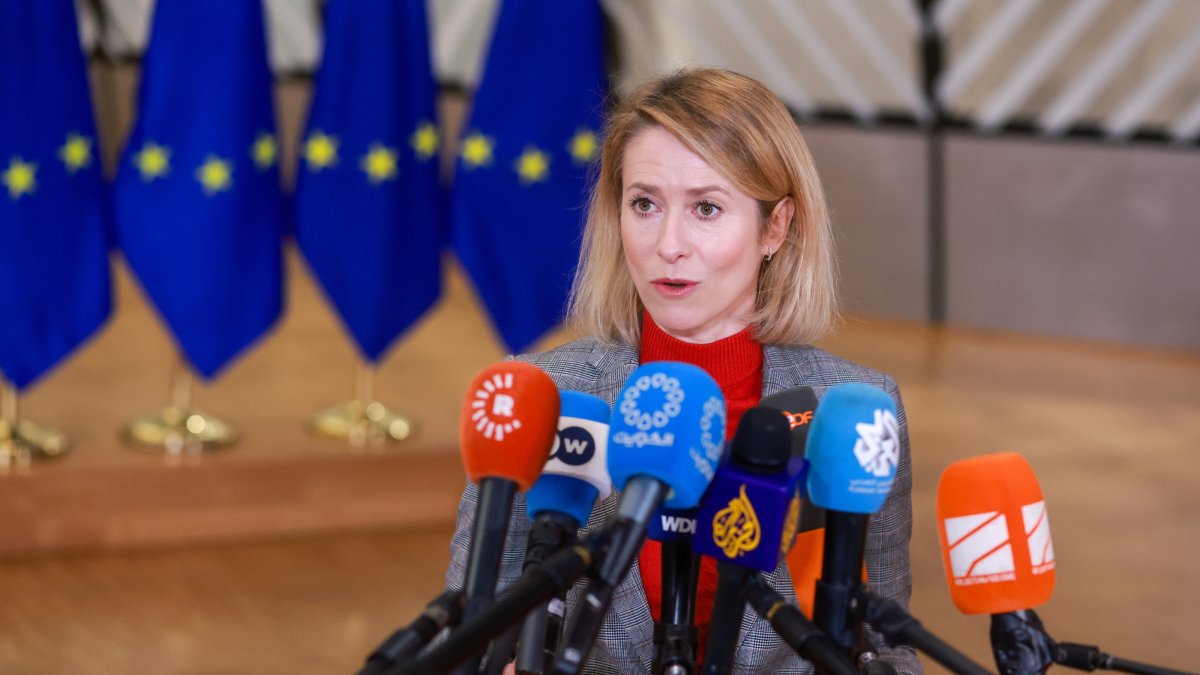 European High Representative of the Union for Foreign Affairs, Kaja Kallas at the start of a Foreign Affairs Council in Brussels, Belgium, Jan. 29, 2026. (EPA Photo)