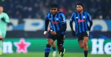 Atalanta's Ademola Lookman in action during the UEFA Champions League soccer match against Athletic Club at the Bergamo Stadium, Bergamo, Italy, Jan. 21, 2026. (EPA Photo)