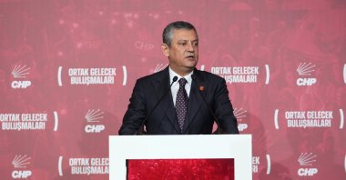 CHP Chair Özgür Özel speaks at the Social Peace and Democracy Conference, Istanbul, Türkiye, Jan. 31, 2026. (AA Photo)