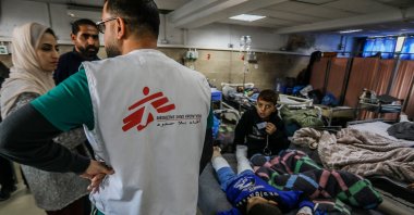 Palestinians are treated by the Doctors Without Borders (MSF) doctors at the al-Nasr Hospital in the city of Khan Younis, the Gaza Strip, Jan. 15, 2026. (AA Photo)
