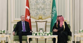 President Tayyip Erdoğan meets with Saudi Crown Prince Mohammed bin Salman in Riyadh, Saudi Arabia, Feb. 3, 2026. (Presidential Press Office/Handout via Reuters)