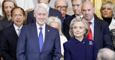 Former U.S. President Bill Clinton and former U.S. Secretary of State Hillary Clinton attend Donald Trump's inauguration in Washington, U.S., Jan. 20, 2025. (Reuters Photo)