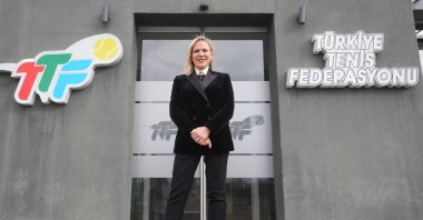 Turkish Tennis Federation (TTF) President Şafak Müderrisgil poses for a photo after an interview with Anadolu Agency (AA) at the federation headquarters, Ankara, Türkiye, Jan. 26, 2026. (AA Photo)