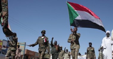 Sudanese army soldiers parade in the streets of Omdurman, a district of Khartoum, Sudan, Dec. 31, 2025. (AP Photo)