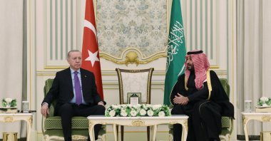 President Tayyip Erdoğan meets with Saudi Crown Prince Mohammed bin Salman in Riyadh, Saudi Arabia, Feb. 3, 2026. (Presidential Press Office/Handout via Reuters)
