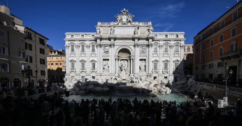 A view of the Trevi Fountain on the first day of paid admission, Rome, Italy, Feb. 2, 2026. (EPA Photo)