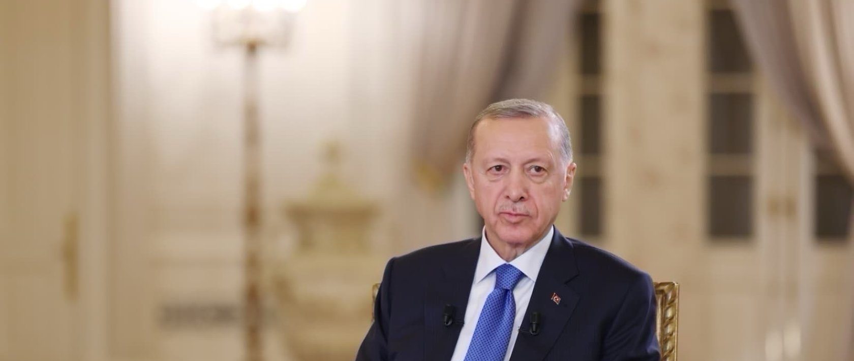 President Recep Tayyip Erdoğan speaks in an interview with Asharq Al-Awsat, in this photo released on Feb. 3, 2026. (Presidential Communications Directorate Handout)