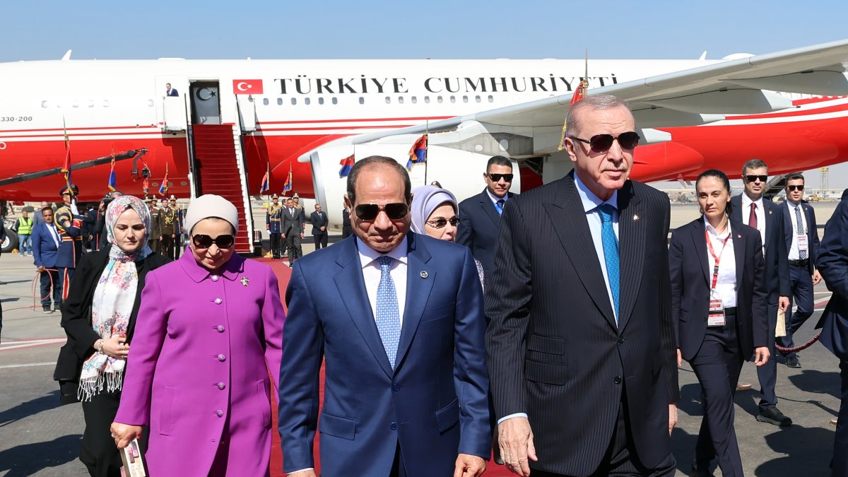 President Erdoğan arrives in Egypt for talks on ties, Gaza