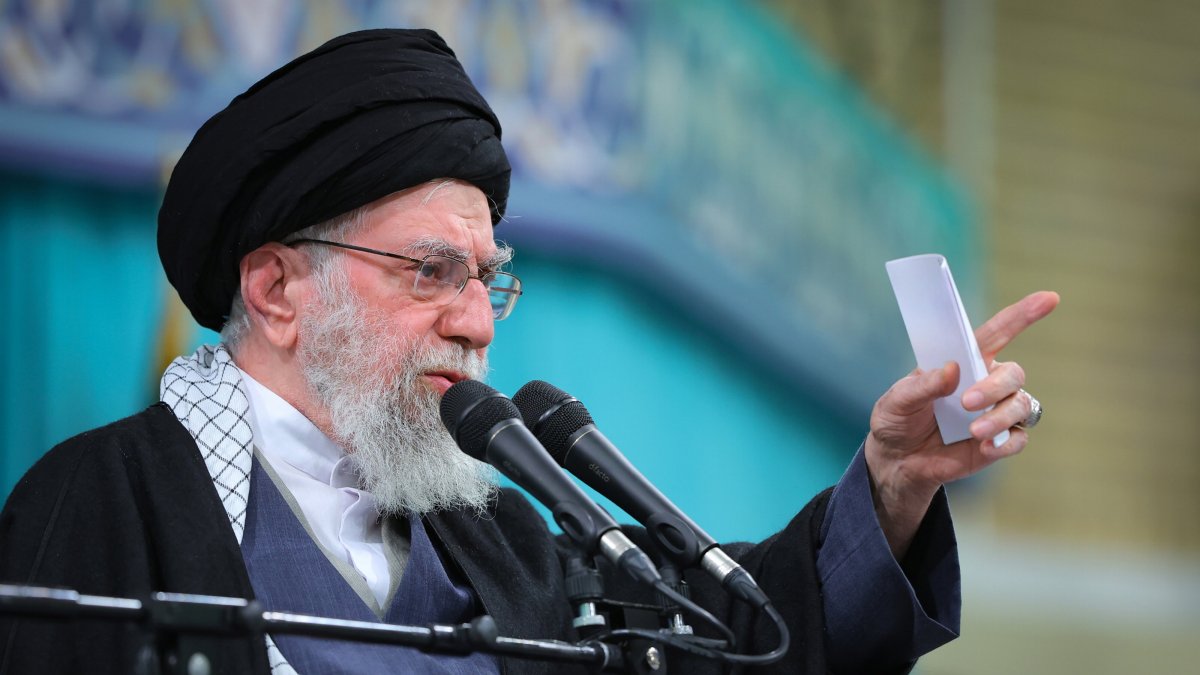 Iranian Supreme Leader Ayatollah Ali Khamenei speaks during a ceremony in Tehran, Iran, Jan. 17, 2026. (EPA Photo)