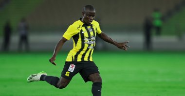  Al-Ittihad's N’Golo Kante in action during the Saudi Pro League match against Al-Kholood at Prince Abdullah Al Faisal Stadium, Jeddah, Saudi Arabia, Feb. 1, 2025. (Getty Images Photo)