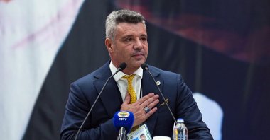 Fenerbahçe President Sadettin Saran addresses members during the Fenerbahçe High Council Board meeting at the club’s Faruk Ilgaz Facilities, Istanbul, Türkiye, Jan. 31, 2026. (IHA Photo)