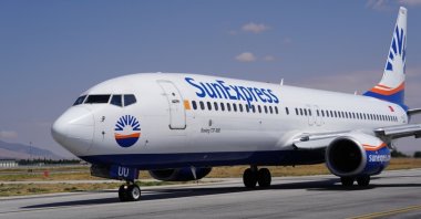 SunExpress aircraft is seen at Konya Airport, Konya, central Türkiye, July 2, 2025. (Shutterstock Photo)