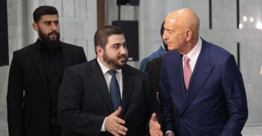 U.S. Special Envoy for Syria Tom Barrack arrives to attend the signing ceremony of an agreement for the development of Syria's first offshore oil and gas field, in Damascus, Syria, Feb. 2026. (EPA Photo)