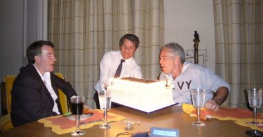 Peter Mandelson sits with convicted sex offender Jeffrey Epstein, as he blows out the candles on a cake, in an undated photograph released by the Department of Justice in Washington, U.S., Dec. 19, 2025. (Reuters Photo)