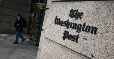 A man exits the Washington Post office building in Washington, U.S., Feb. 4, 2026. (AFP Photo)