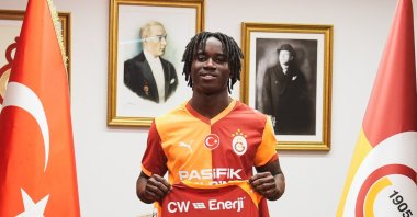  Renato Nhaga poses for a photo after signing as a new Galatasaray player, Istanbul, Türkiye, Feb. 5, 2026. (IHA Photo)