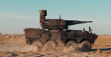 Aselsan's KORKUT 140/35 Close Area Air Defense System is seen on a platform in this photo shared on Jan. 6, 2026. (AA Photo)