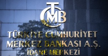 The entrance sign of the building housing the Turkish central bank, Ankara, Türkiye, Sept. 24, 2022. (Reuters Photo)