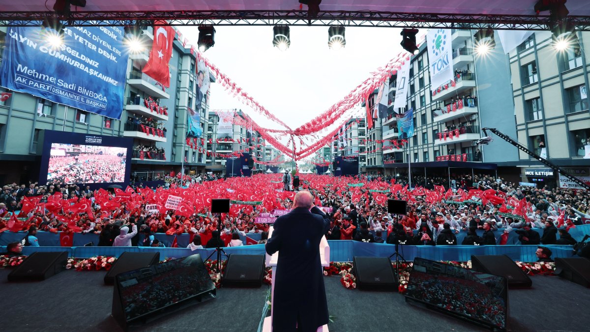 President Recep Tayyip Erdoğan speaks at an event commemorating the lives lost during the 2023 earthquakes, in southeastern province of Osmaniye, Türkiye, Feb. 6, 2026. (AA Photo)