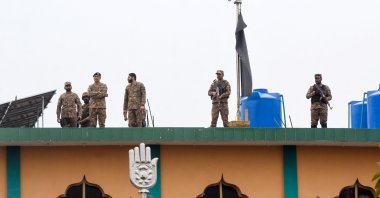 Army soldiers stand guard on the roof after a deadly explosion at a mosque in Islamabad, Pakistan, Feb. 6, 2026. (Reuters Photo)