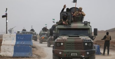Internal security forces affiliated with the Syrian government prepare to enter the city of Qamishli in northeastern Syria, in Tell Brak, near Hassakeh, Feb. 3, 2026. (Reuters Photo)