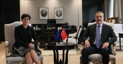 Foreign Minister Hakan Fidan meets with the European Commission’s commissioner for enlargement, Marta Kos, Ankara, Türkiye, Feb. 6, 2026. (AA Photo)