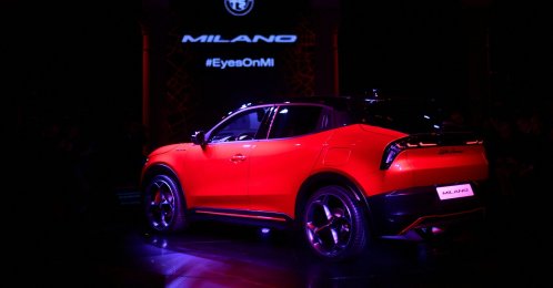 Stellantis' premium brand Alfa Romeo reveals the Milano, its first fully electric car, during an event in Milan, Italy April 10, 2024. (Reuters Photo)