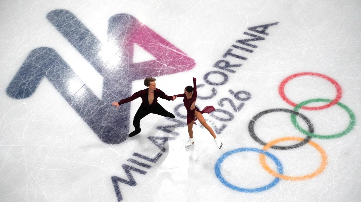 A general view of Diana Davis of Georgia and Gleb Smolkin of Georgia performing during the Ice Dance Free Dance, Milano Cortina 2026 Olympics, Milan, Italy, Feb. 07, 2026. (Reuters Photo)