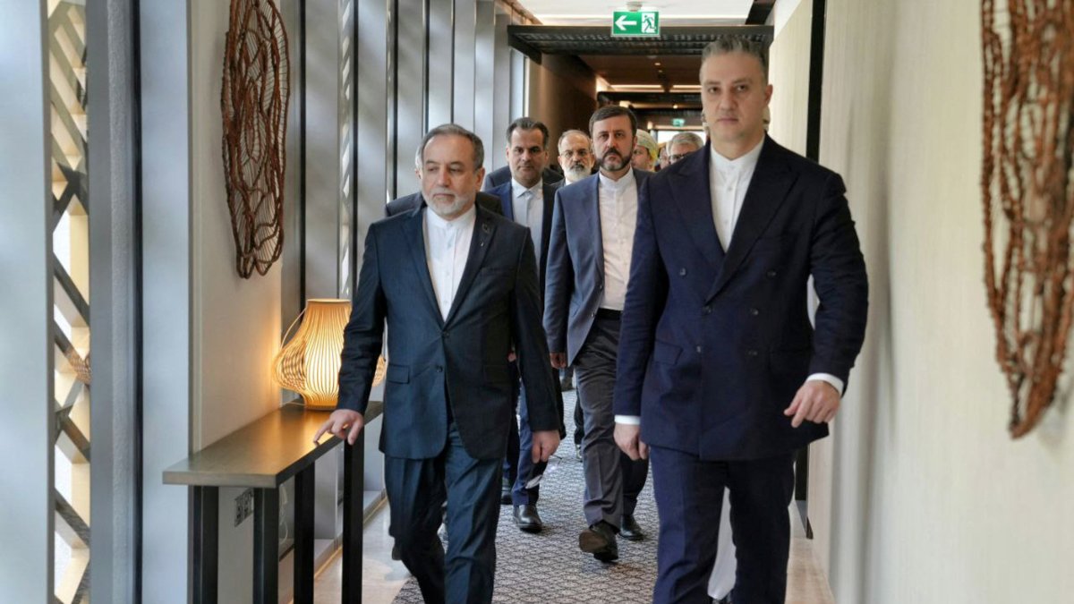 Iranian Foreign Minister Abbas Araghchi and his accompanying delegation depart for the site of the talks, Muscat, Oman, Feb. 6, 2026. (Reuters Photo)