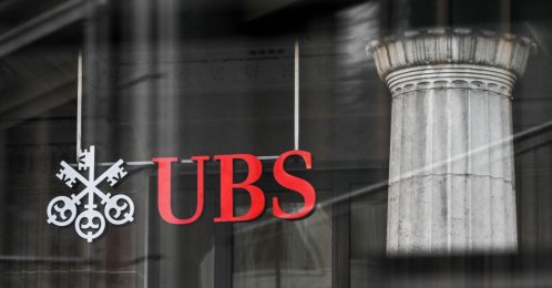 A sign and logo of the Swiss giant banking UBS is seen in Lausanne, Switzerland, Feb. 6, 2024. (AFP Photo)