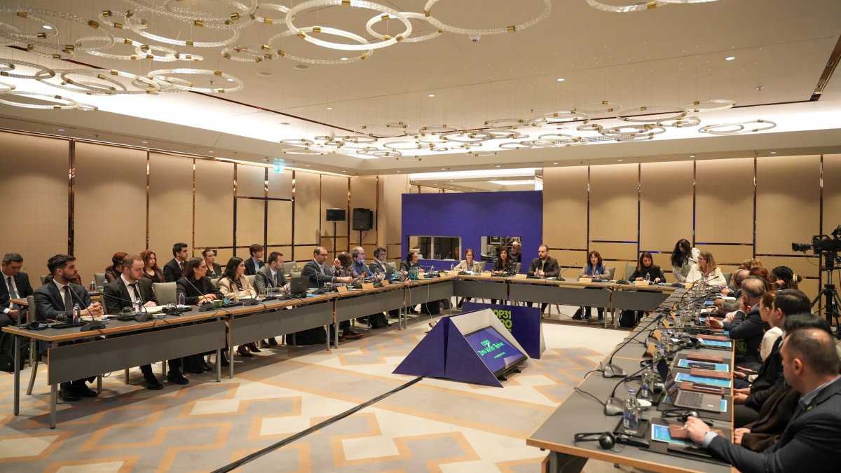 Representatives from the Zero Waste Foundation and international partners attend the “Zero Waste Retreat” meeting, Istanbul, Türkiye, Feb. 8, 2026. (AA Photo)