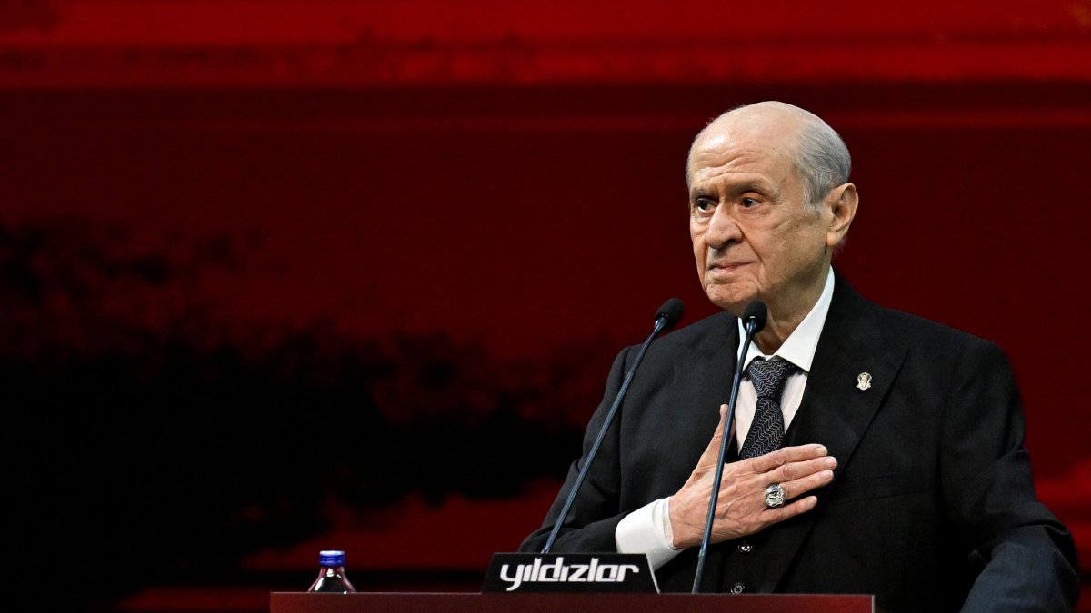 MHP Chair Devlet Bahçeli attends the event for the party's anniversary, Ankara, Türkiye, Jan. 9, 2026. (AA Photo)