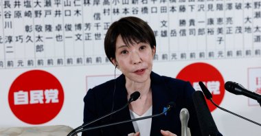 Japan's Prime Minister Sanae Takaichi, leader of the ruling Liberal Democratic Party (LDP), speaks to the media on general election day, Tokyo, Japan, Feb. 8, 2026. (Reuters Photo)