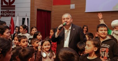 Keçiören Mayor Mesut Özarslan speaks at an event, Ankara, Türkiye, Jan. 22, 2026. (İHA Photo)