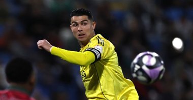 Al-Nassr’s Cristiano Ronaldo in action during the Saudi Pro League match against Al Kholood at King Abdullah Sport City Stadium, Buraydah, Saudi Arabia, Jan. 30, 2026. (Reuters Photo)
